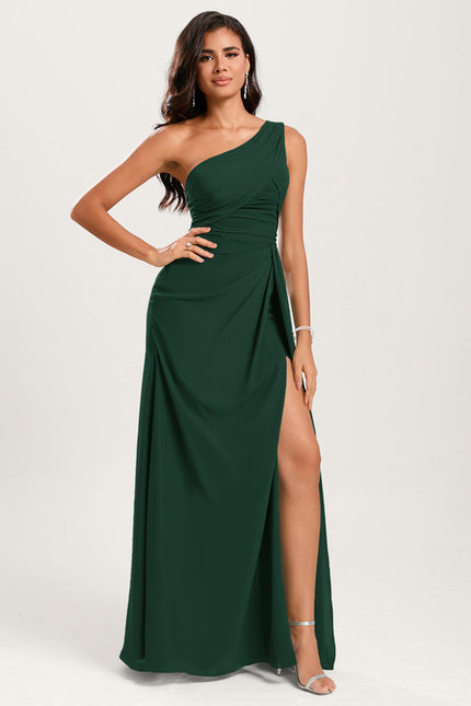 Robe Trapèze Asymétrique Beige - gallery 4
