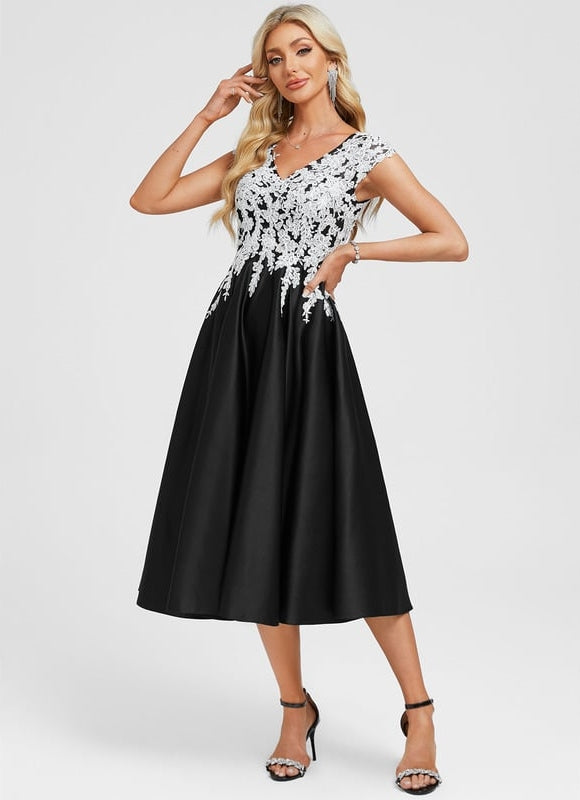 Robe Trapèze Dentelle Noire