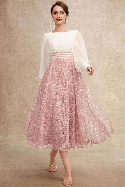 Robe Trapèze Chiffon Rosée