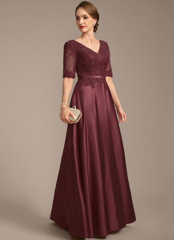 Robe Trapèze Satin Bordeaux Élégant - gallery 5