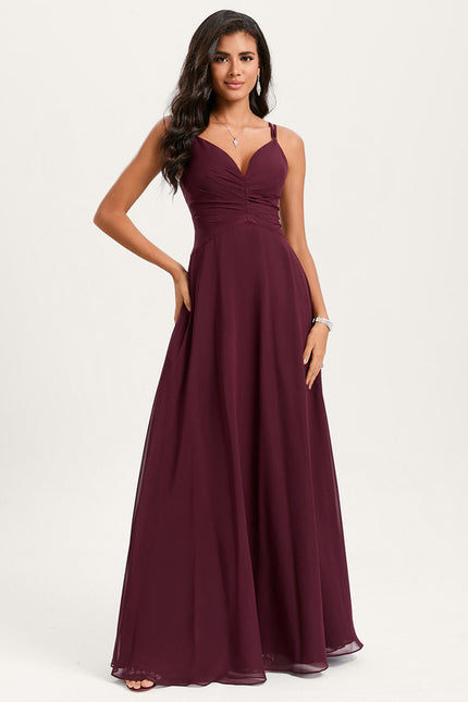 Robe Trapèze Longue Beige Élégante