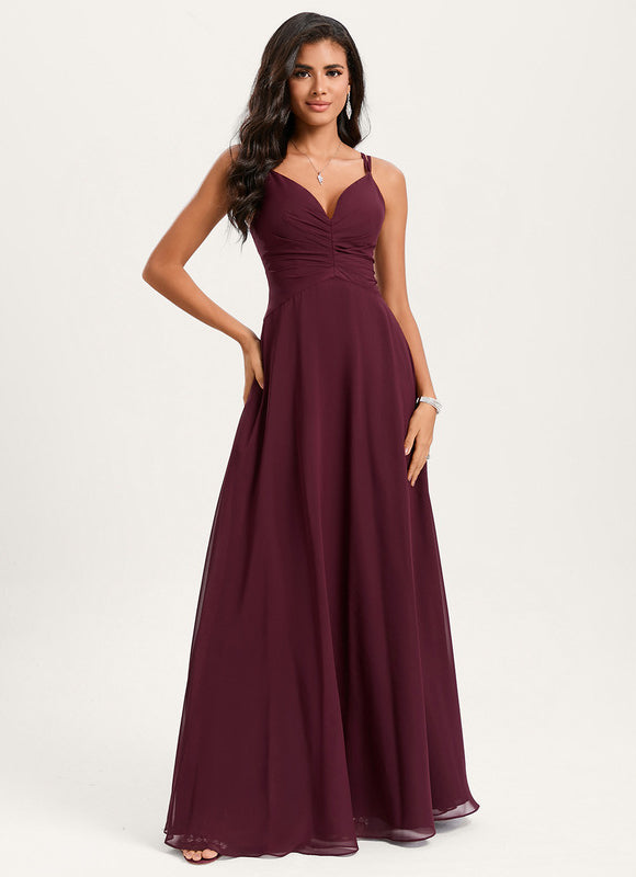Robe Trapèze Longue Beige Élégante