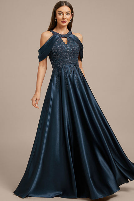 Robe Trapèze Soirée Satinée Ornée - gallery 5