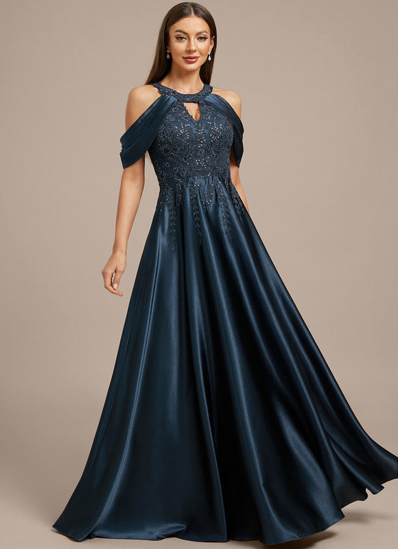 Robe Trapèze Soirée Satinée Ornée - gallery 5