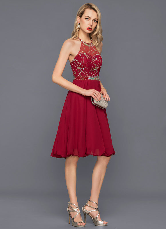 Robe Trapèze Cocktail Éclatante - gallery 1
