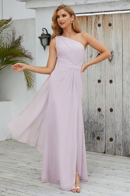 Robe Trapèze Asymétrique Beige - gallery 2