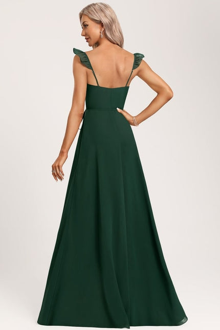 Robe Trapèze Aérienne Vert Pâle - gallery 4