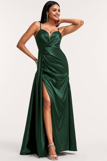 Robe Trapèze Satin Doré Élégante - gallery 5