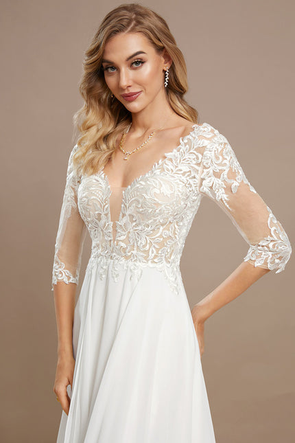 Robe Trapèze De Mariée Aérienne - gallery 4