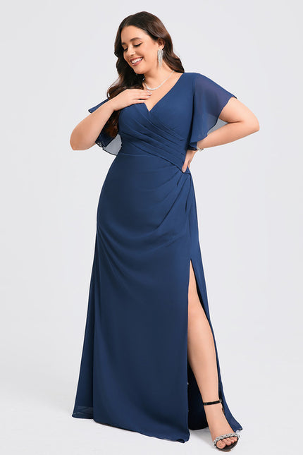 Robe Trapèze Mousseline Fendue - gallery 8
