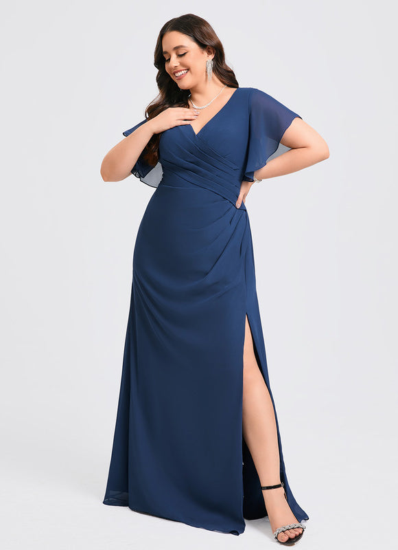 Robe Trapèze Mousseline Fendue - gallery 8