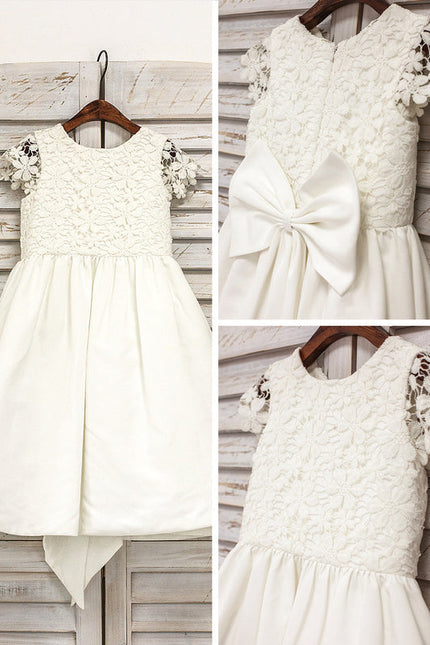 Robe Trapèze Satin Vert Poudré - gallery 3