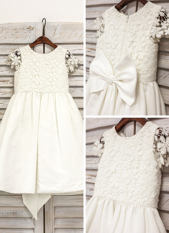 Robe Trapèze Satin Vert Poudré - gallery 3