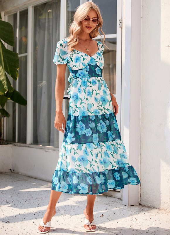 Robe Trapèze Céleste Fleurie - gallery 2