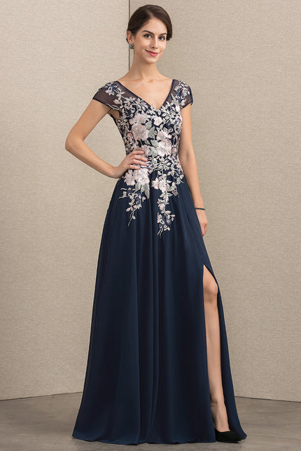 Robe Trapèze Bleu Marine Dentelle Mariée - gallery 2