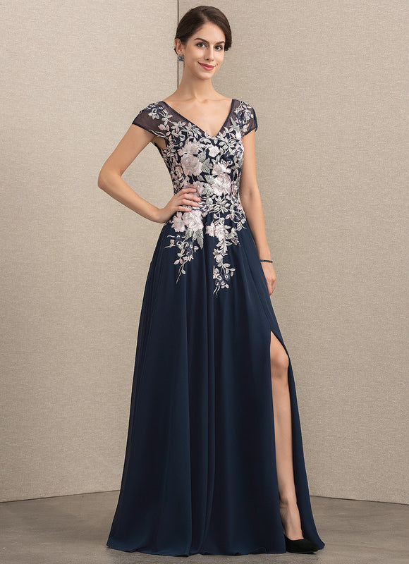 Robe Trapèze Bleu Marine Dentelle Mariée - gallery 2