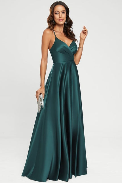 Robe Trapèze Éclat Satiné Doré - gallery 1