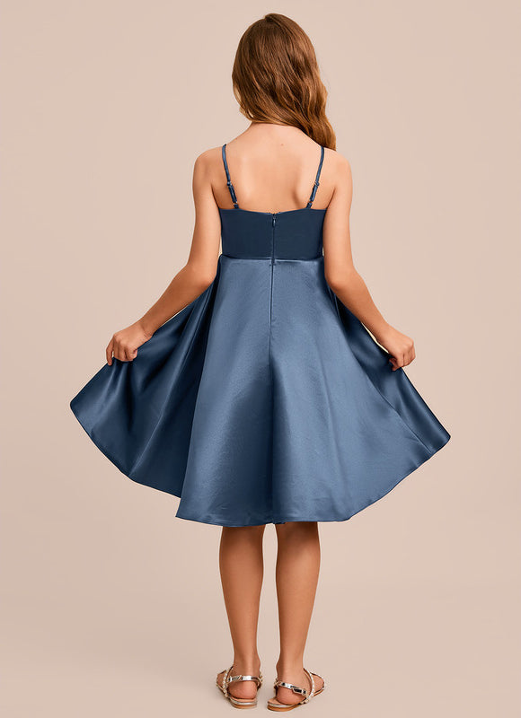 Robe Trapèze Satin Vert Tendre - gallery 5