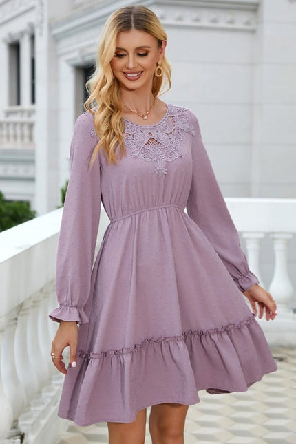 Robe Trapèze Dentelle Marine