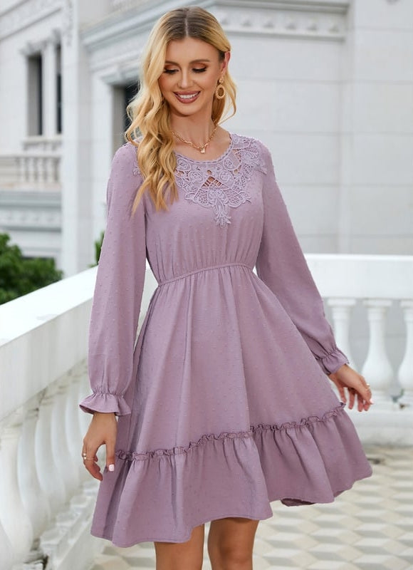 Robe Trapèze Dentelle Marine