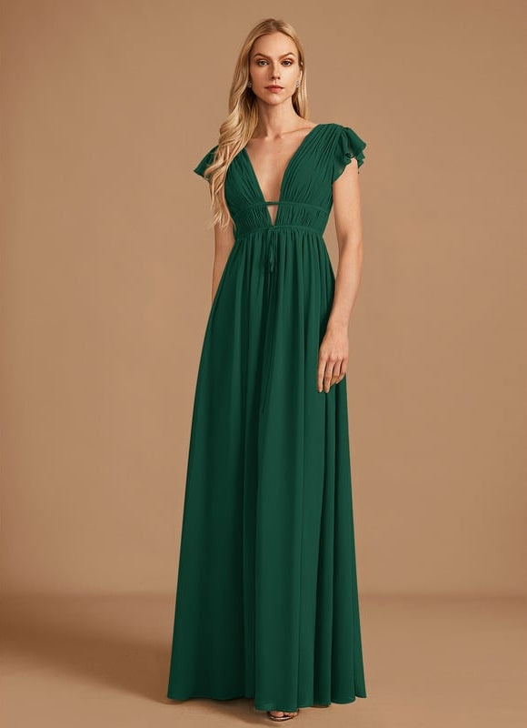 Robe Trapèze Longue Beige Élégante