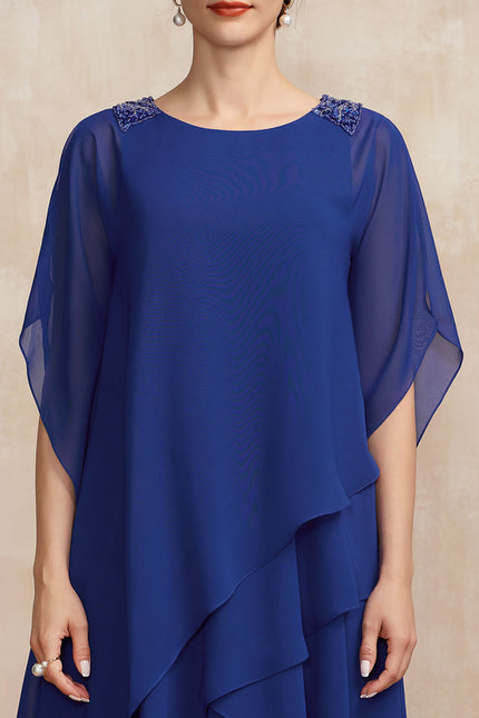 Robe Trapèze Bleu Cascade Chic - gallery 2