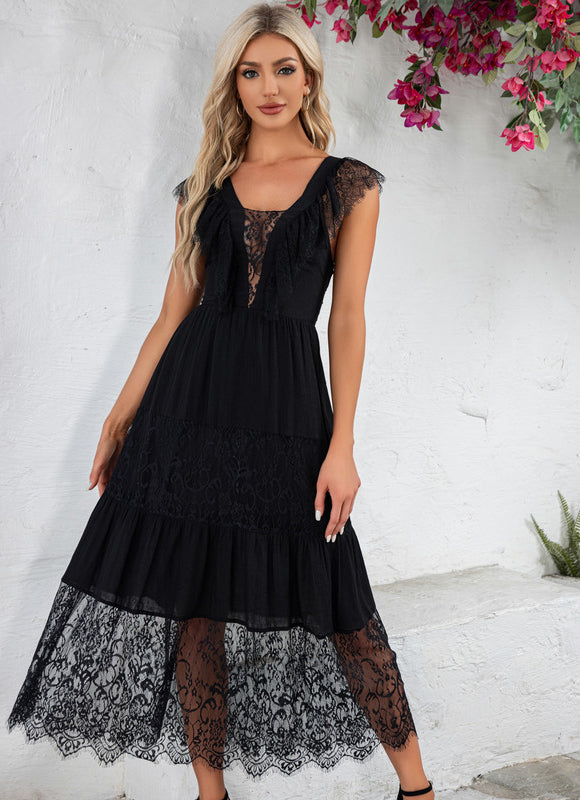 Robe Trapèze Noir Enchanté