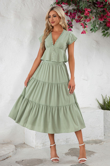 Robe Trapèze Vert Tendre - gallery 4