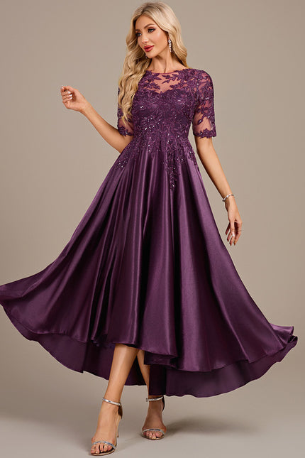 Robe Trapèze Satinée Prunelle - gallery 3