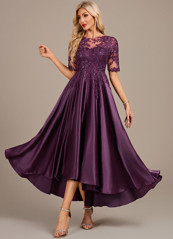 Robe Trapèze Satinée Prunelle - gallery 3