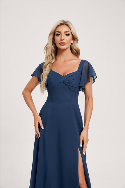 Robe Trapèze Mousseline Fendue - gallery 3