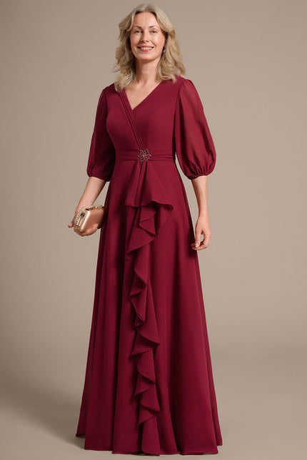 Robe Trapèze Rouge Élégant