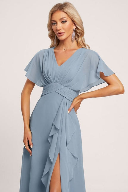Robe Trapèze Mousseline Fendue - gallery 2