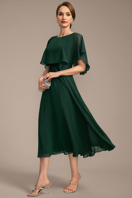 Robe Trapèze Verte Étoile - gallery 3