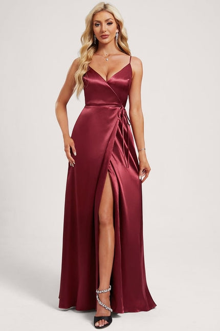 Robe Trapèze Satin Doré Élégante