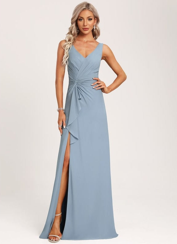 Robe Trapèze Mousseline Fendue - gallery 6