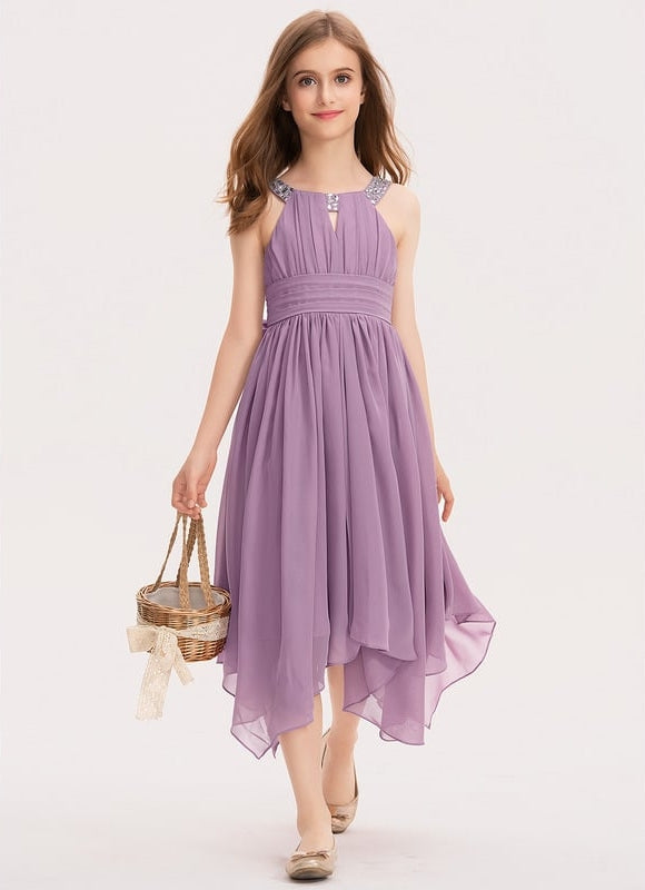 Robe Trapèze Lilas Vaporeux - gallery 1