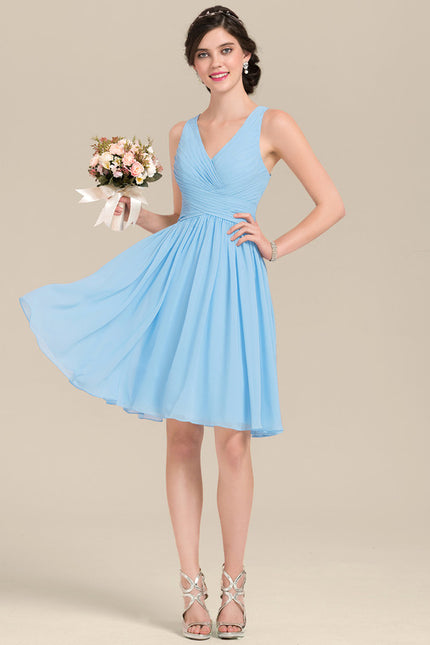 Robe Trapèze Bleu Vaporeux Chic