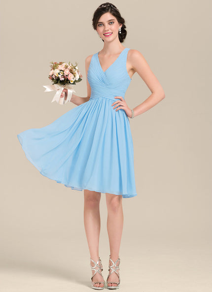 Robe Trapèze Bleu Vaporeux Chic