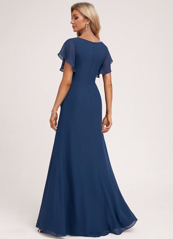 Robe Trapèze Mousseline Fendue - gallery 1