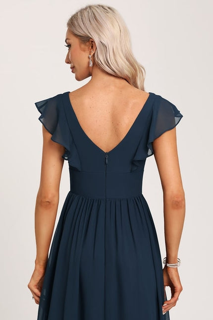 Robe Trapèze Mousseline Fendue - gallery 4