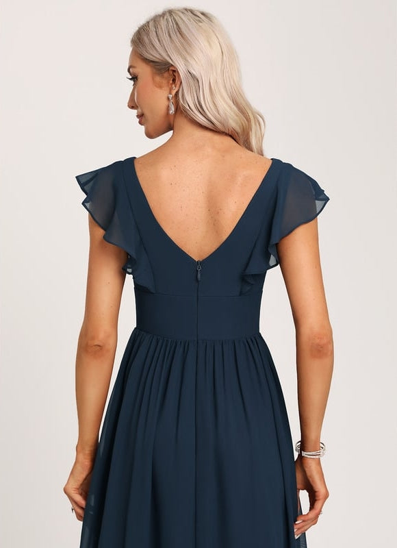 Robe Trapèze Mousseline Fendue - gallery 4