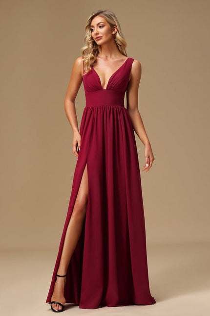 Robe Trapèze Longue Beige Élégante