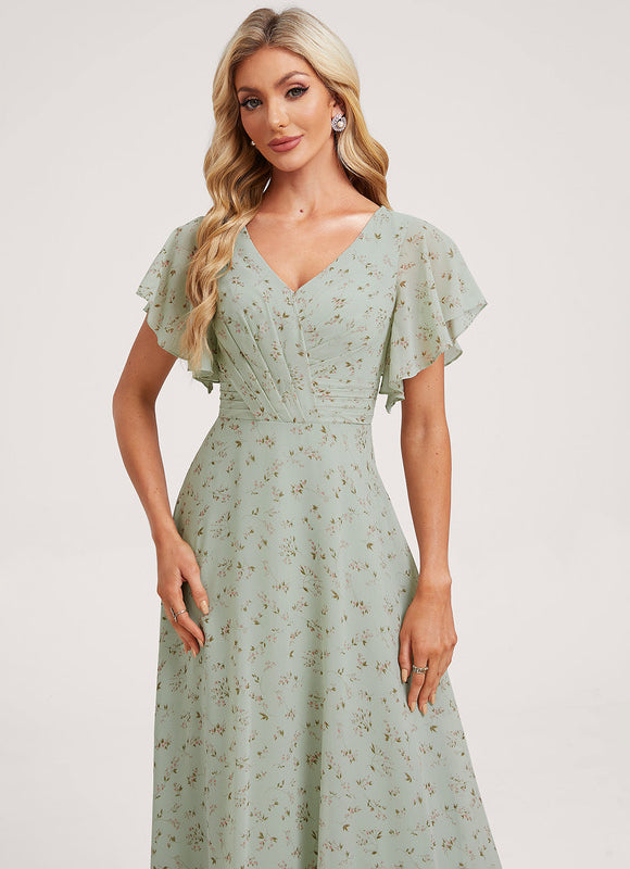 Robe Trapèze Mousseline Fendue - gallery 4