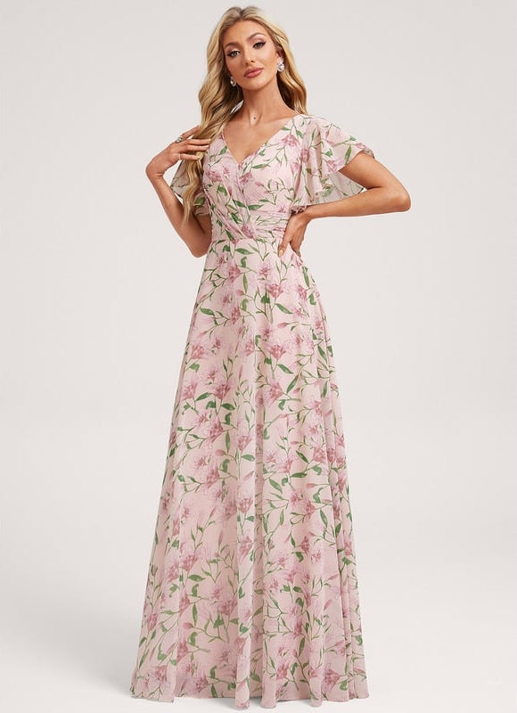 Robe Trapèze Mousseline Fendue - gallery 1