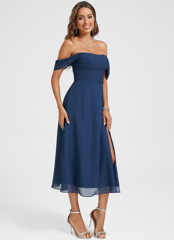 Robe Trapèze Mousseline Nuit - gallery 3