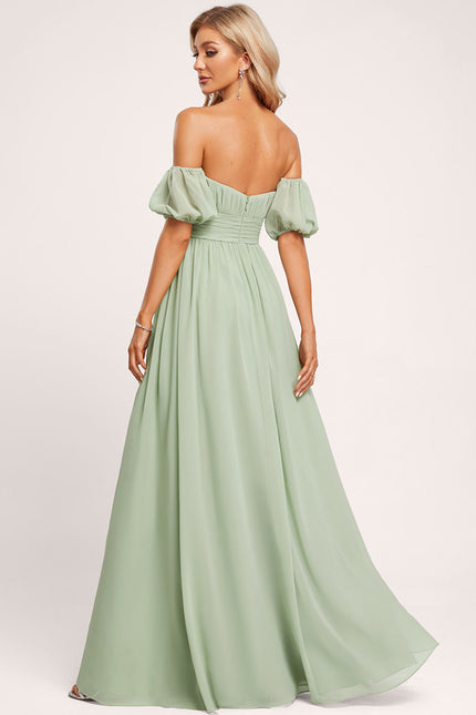 Robe Trapèze Ailée Vert Pastel - gallery 1