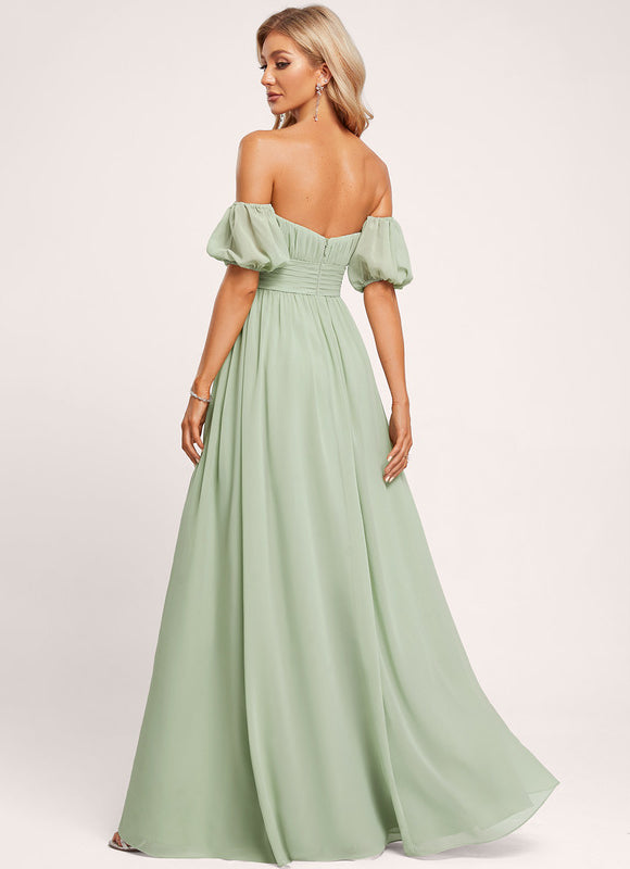 Robe Trapèze Ailée Vert Pastel - gallery 1