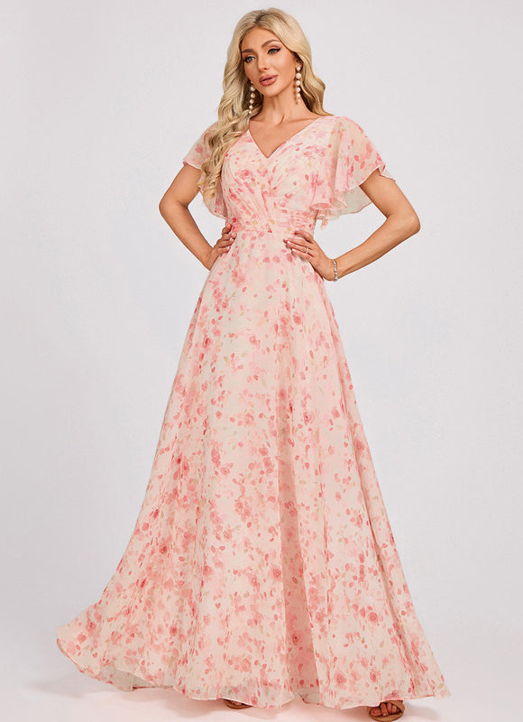 Robe Trapèze Mousseline Fendue - gallery 1