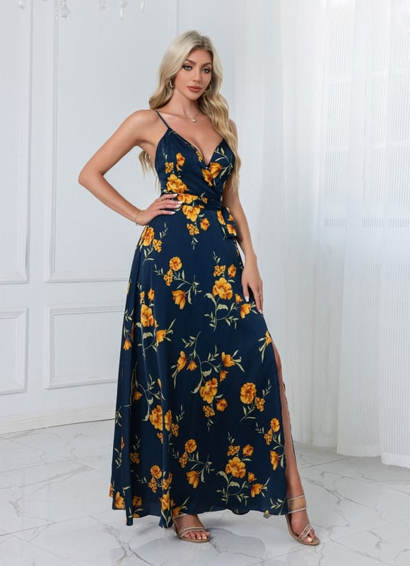 Robe Trapèze Satinée Botanique - gallery 7